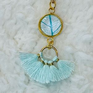 NWT Tassel Pendant Necklace - Light Blue